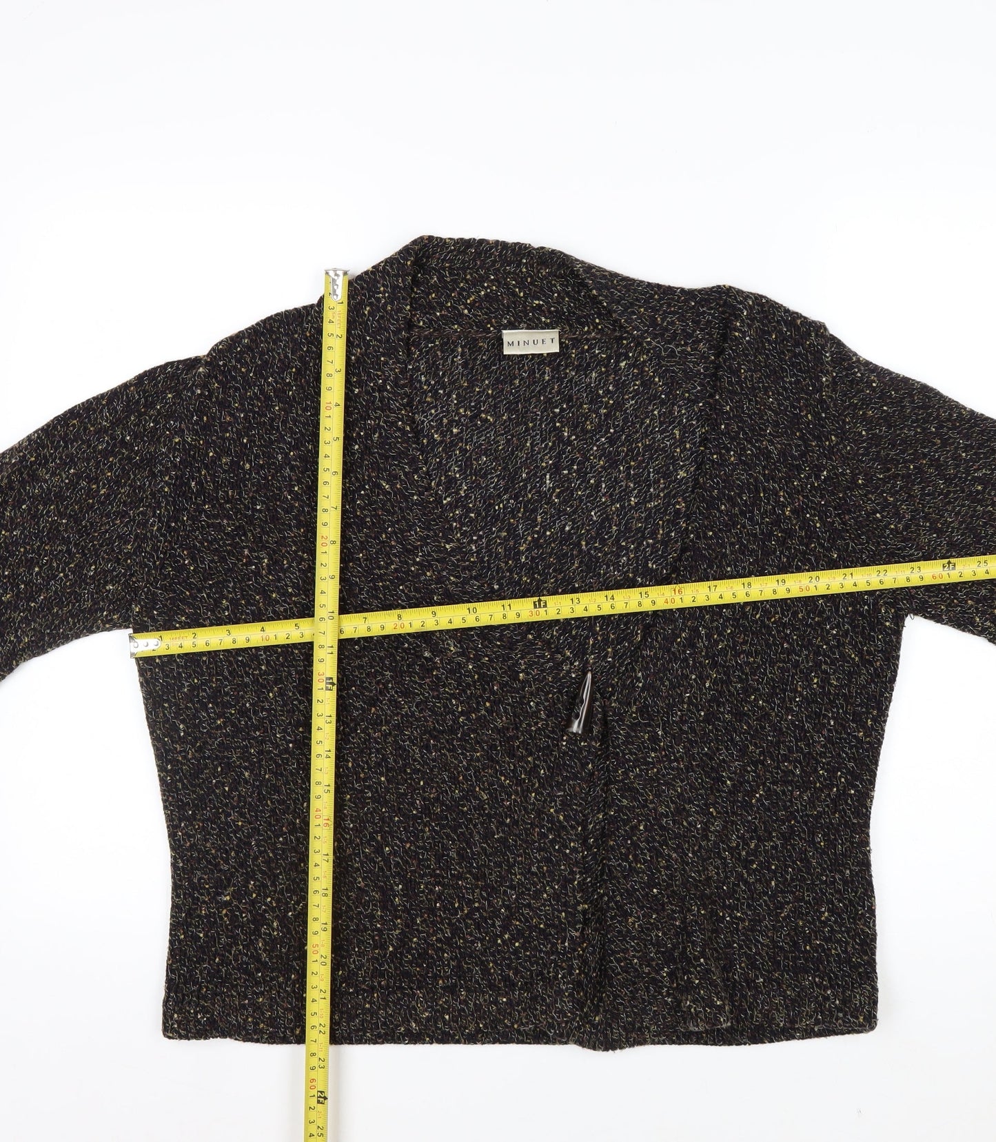 Minuet Women’s Black Chunky-Knit Cardigan Size 16