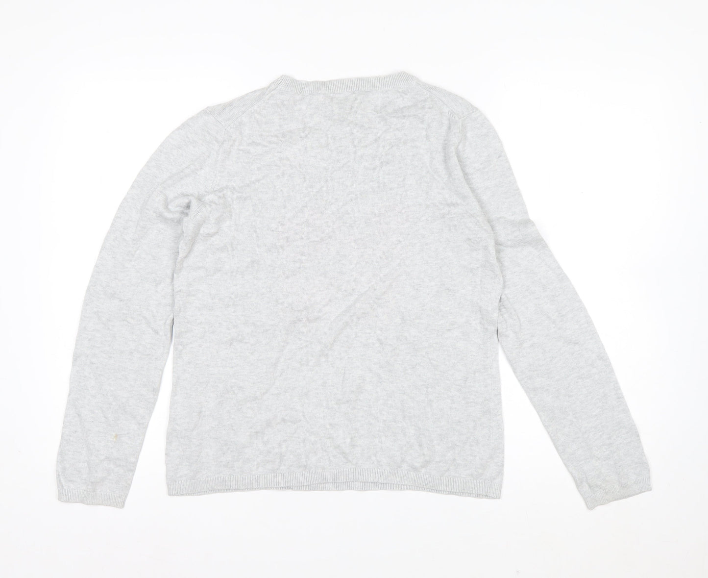 Hush Womens Grey Love Crew Neck Cotton Modal Pullover Jumper XS
