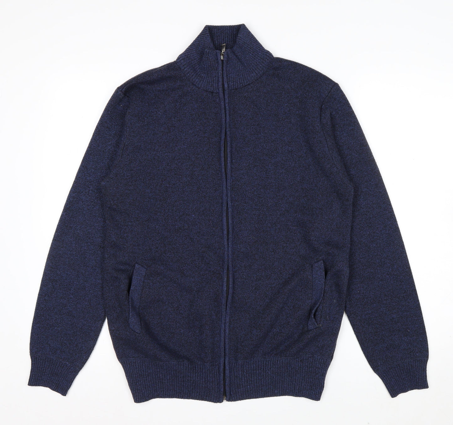 Andrid Men's Blue Wool Blend Full Zip Jumper XL Classic Knit