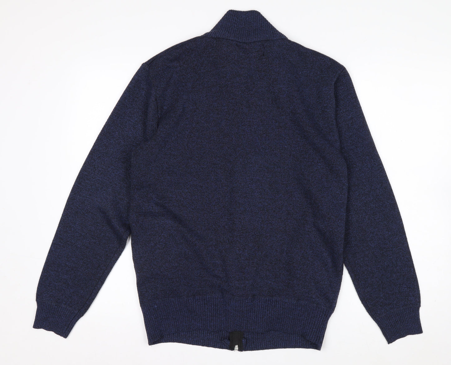 Andrid Men's Blue Wool Blend Full Zip Jumper XL Classic Knit