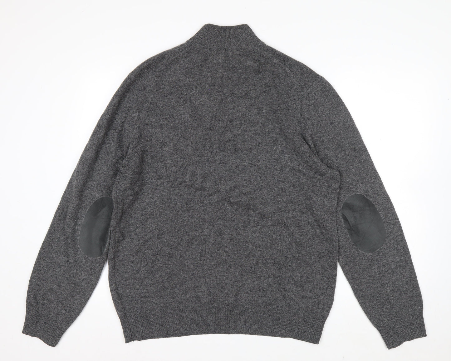 Hackett London Men's Grey Lambswool 1/2 Zip Jumper Size L