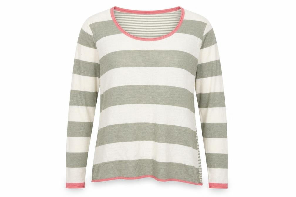 Kew 159 Womens XL Multicoloured Striped Linen Pullover Jumper