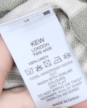Kew 159 Womens XL Multicoloured Striped Linen Pullover Jumper