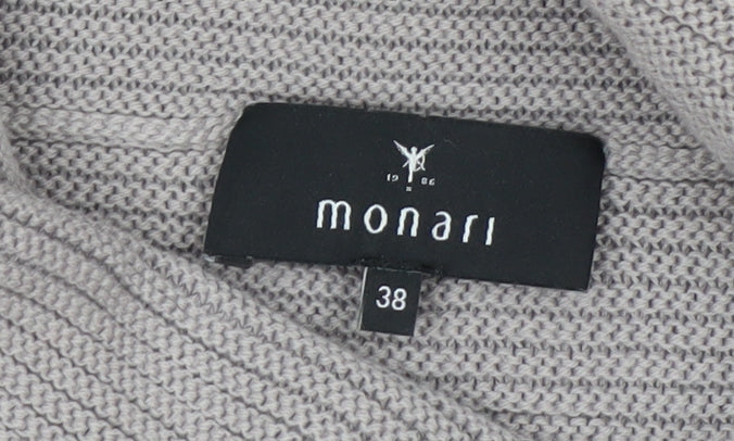 Monari Women Grey Roll Neck Long Sleeve Knit Jumper Size 12