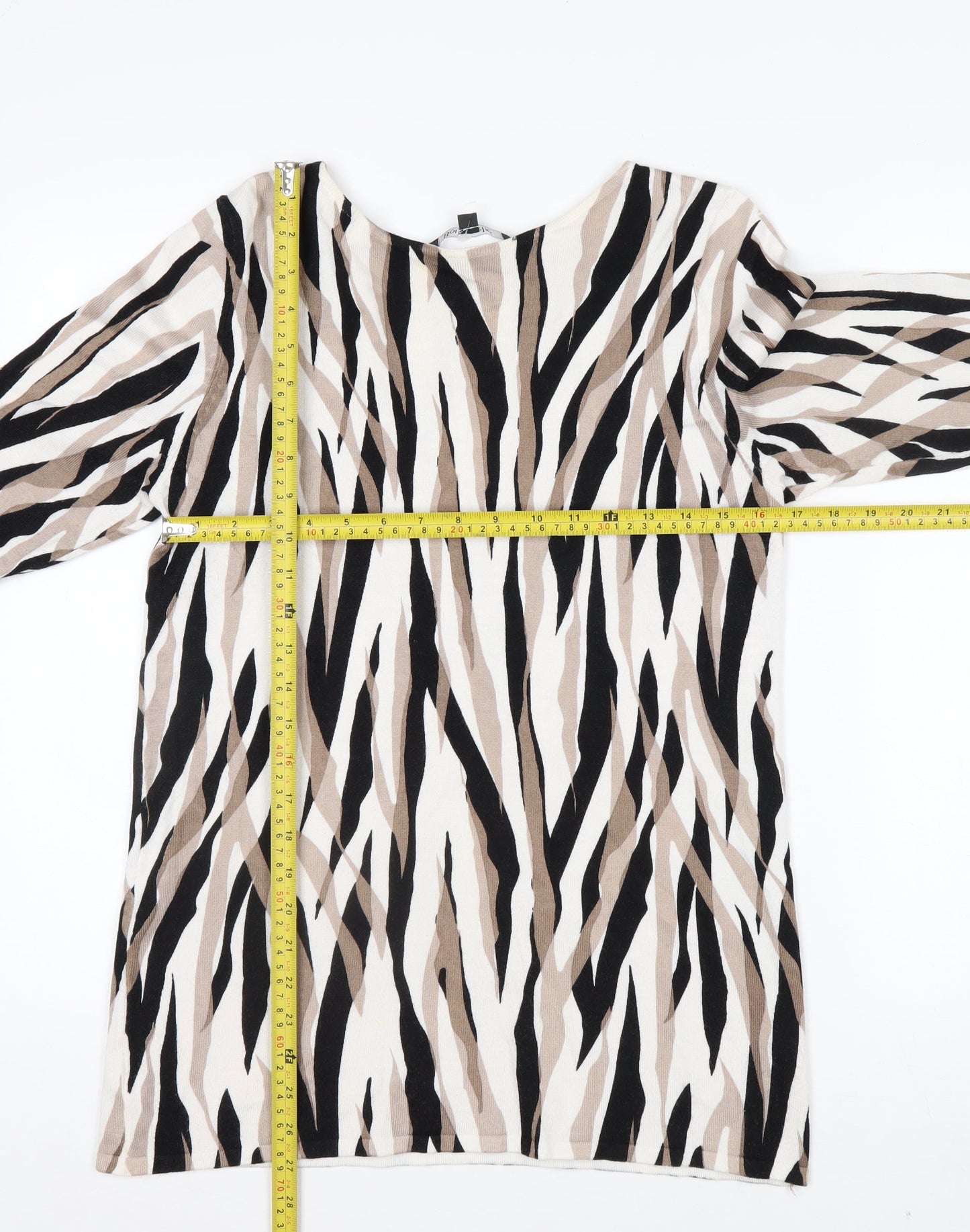 Bonmarché Women’s Multicoloured Zebra Print Tunic Top Size 10