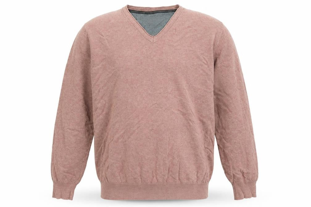 RJR.John Rocha Men's Brown Cotton V-Neck Jumper XL