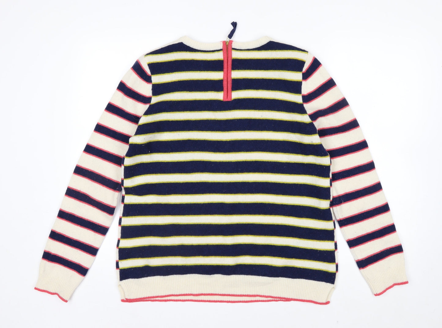 Clements Ribeiro Women’s Multicoloured Striped Merino Wool Jumper Size 16