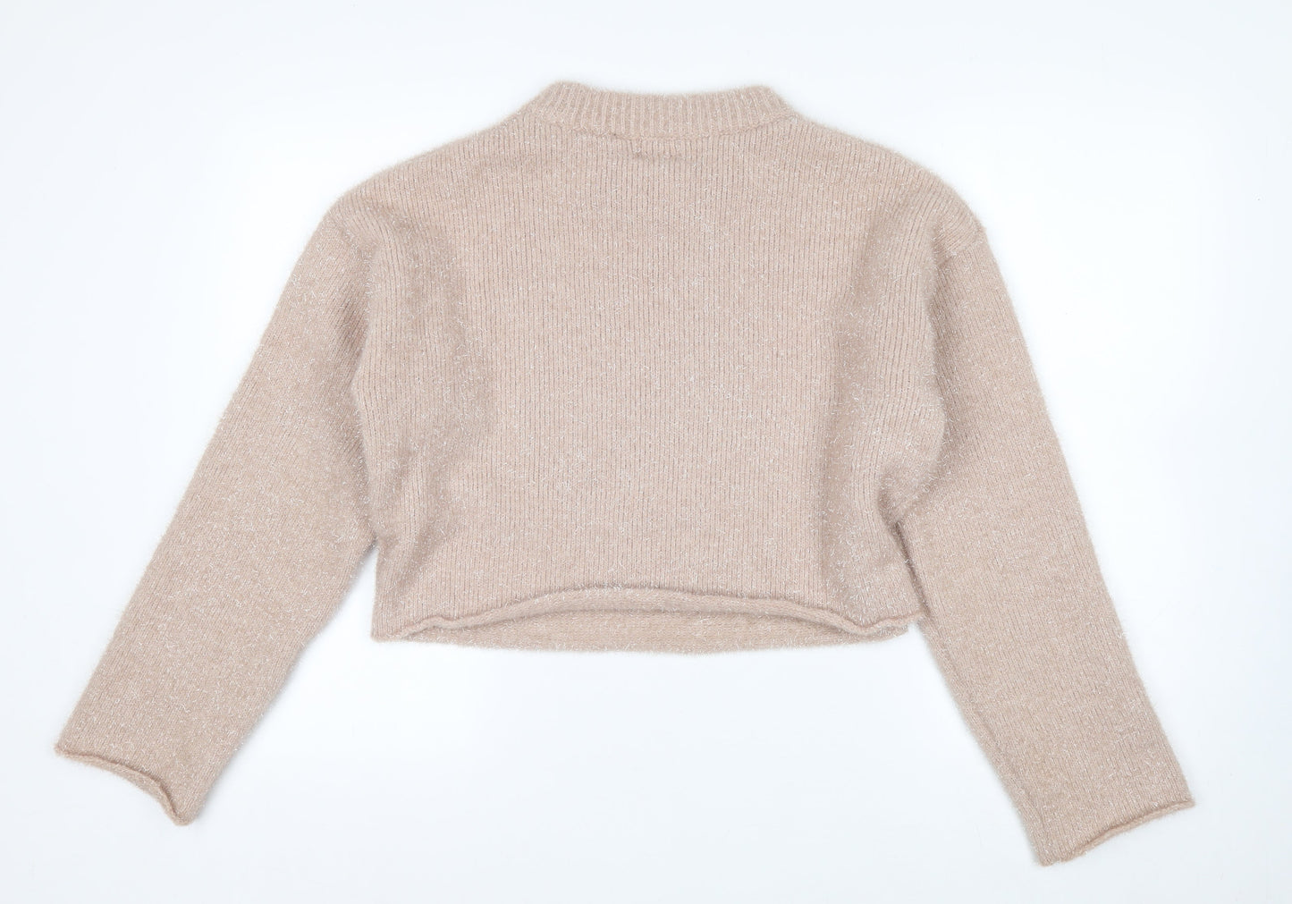 H&M Women’s Beige Crew Neck Knit Pullover Jumper Size S