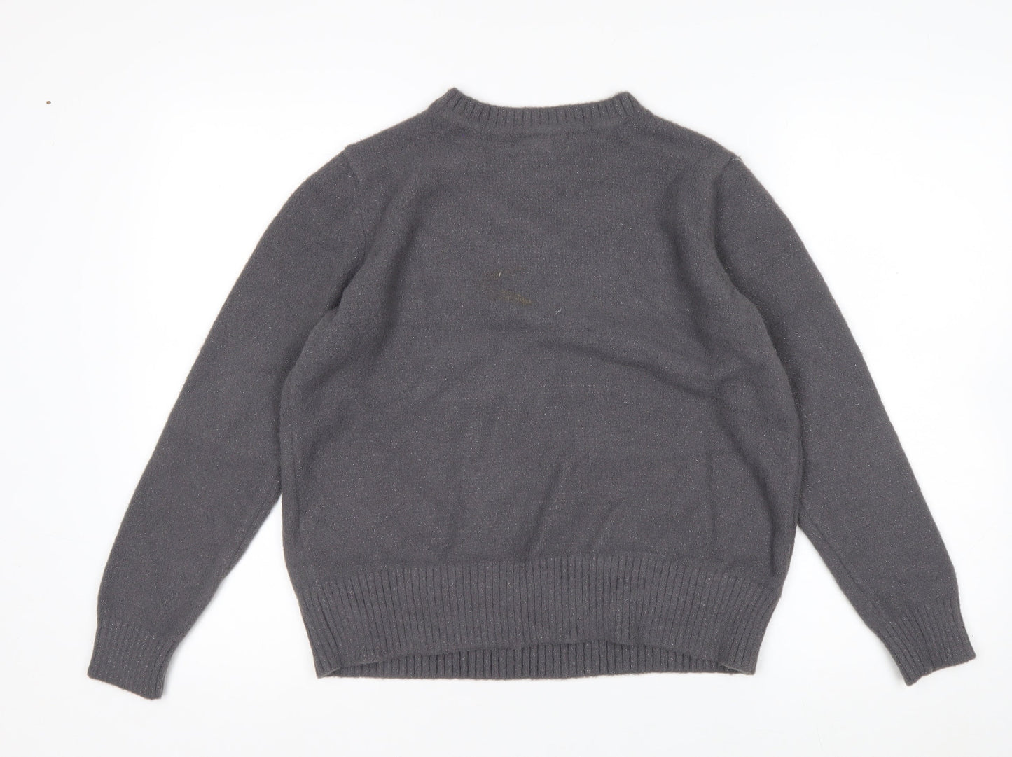 Marks and Spencer Women's Grey Sequin Christmas Jumper Size S