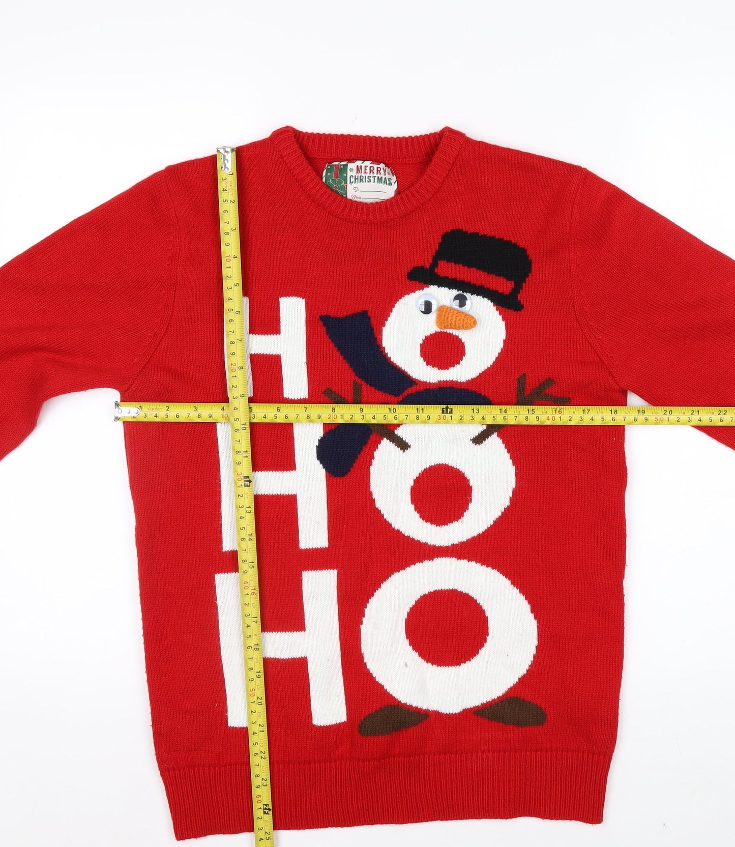 Cedar Wood State Men's Red Christmas Snowman Jumper Size S