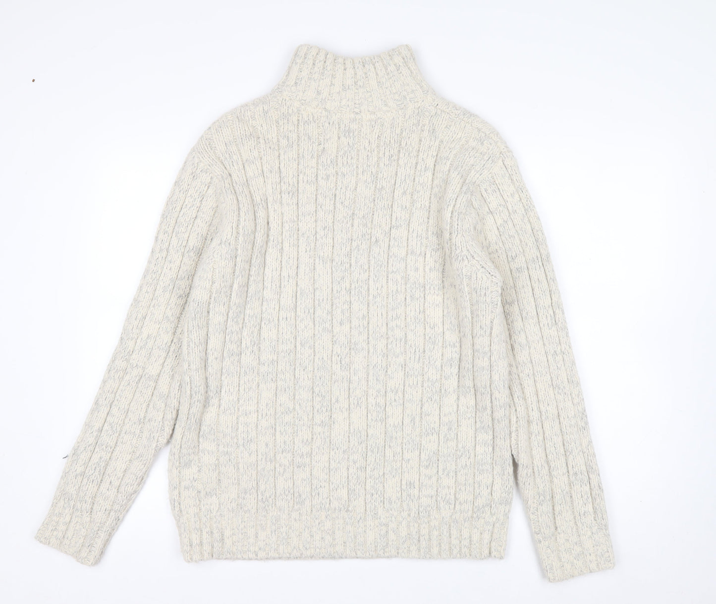 North Coast Men’s Beige 1/2 Zip Cable Knit Jumper M
