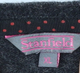 Stanfield Men's Grey Argyle Wool V-Neck Jumper XL