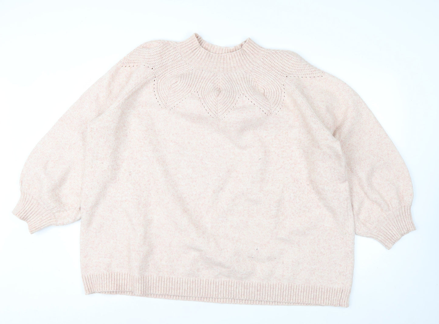Monsoon Women Pink High Neck Relaxed Knit Jumper Size 2XL