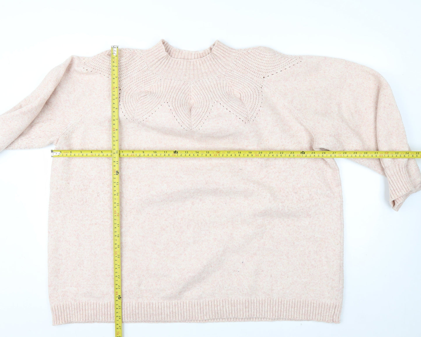Monsoon Women Pink High Neck Relaxed Knit Jumper Size 2XL