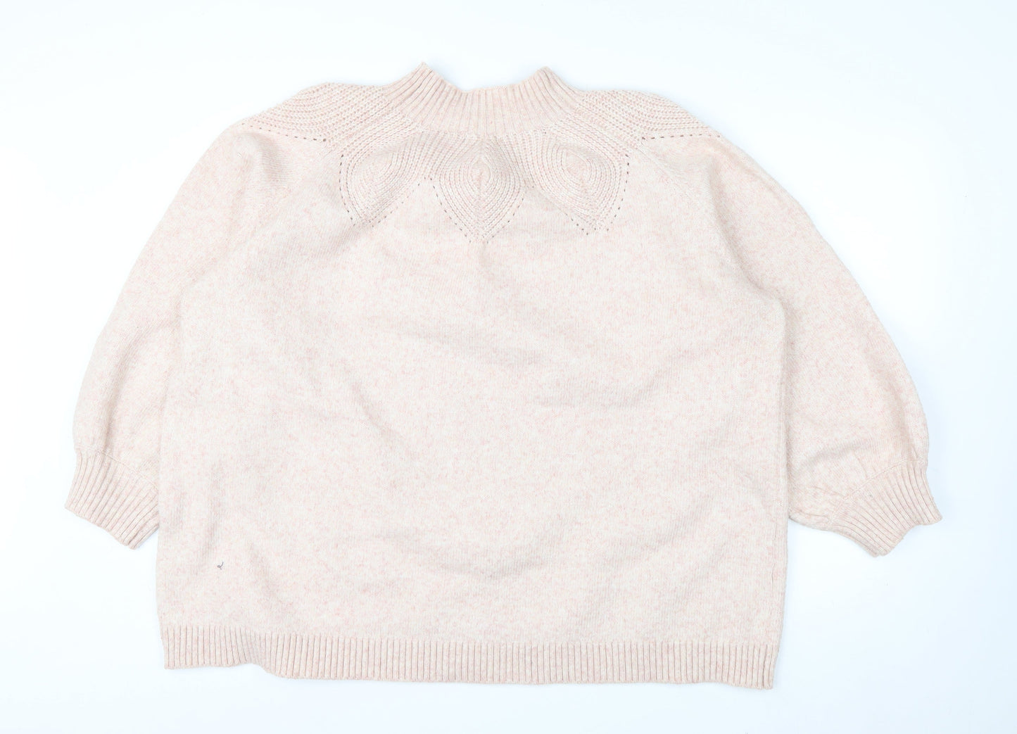 Monsoon Women Pink High Neck Relaxed Knit Jumper Size 2XL