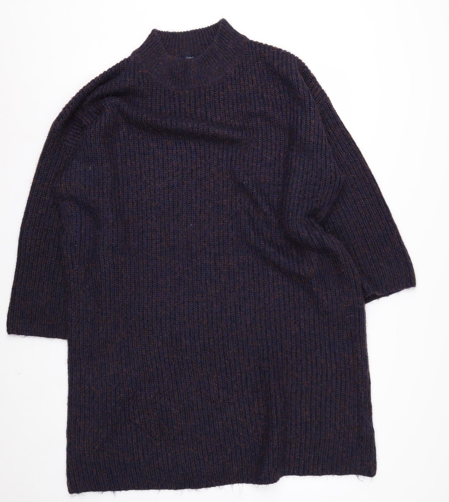 Next Women Navy Acrylic Knit Jumper UK 22 Relaxed Fit Warm Winter Pull Over