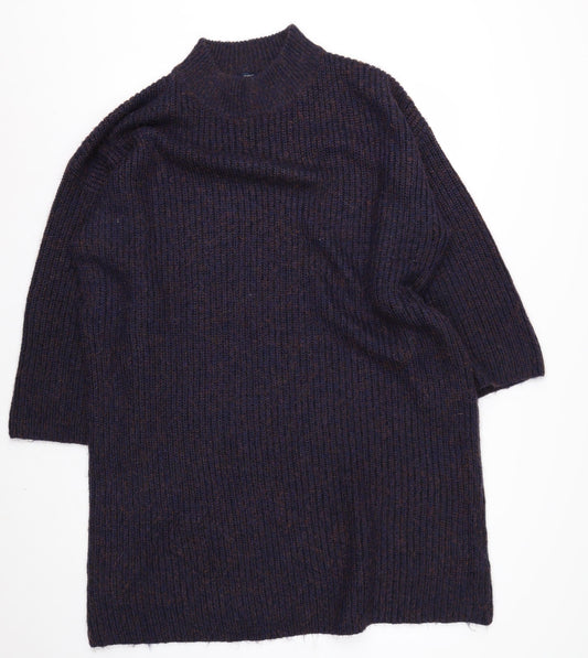 Next Women Navy Acrylic Knit Jumper UK 22 Relaxed Fit Warm Winter Pull Over