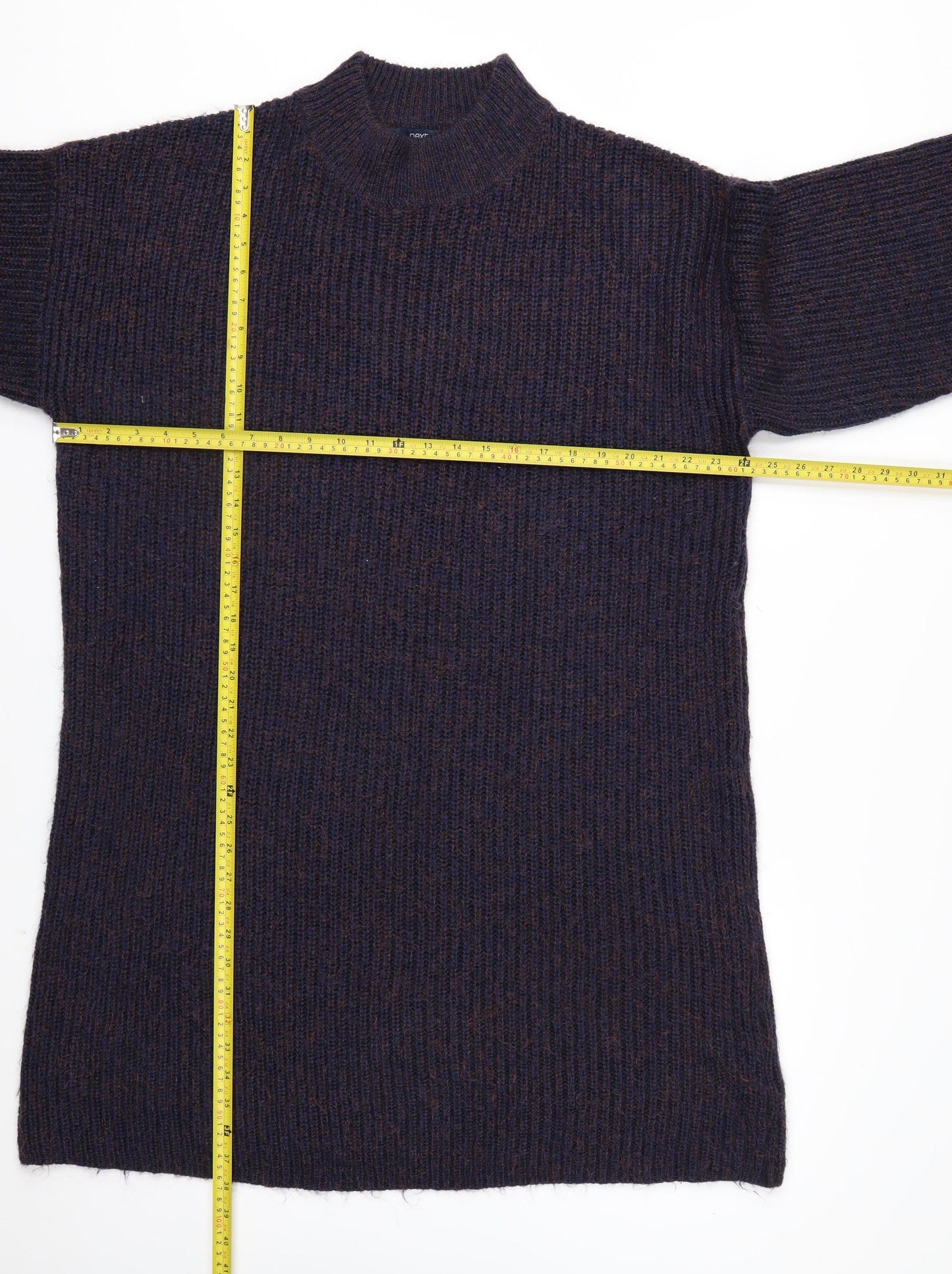 Next Women Navy Acrylic Knit Jumper UK 22 Relaxed Fit Warm Winter Pull Over
