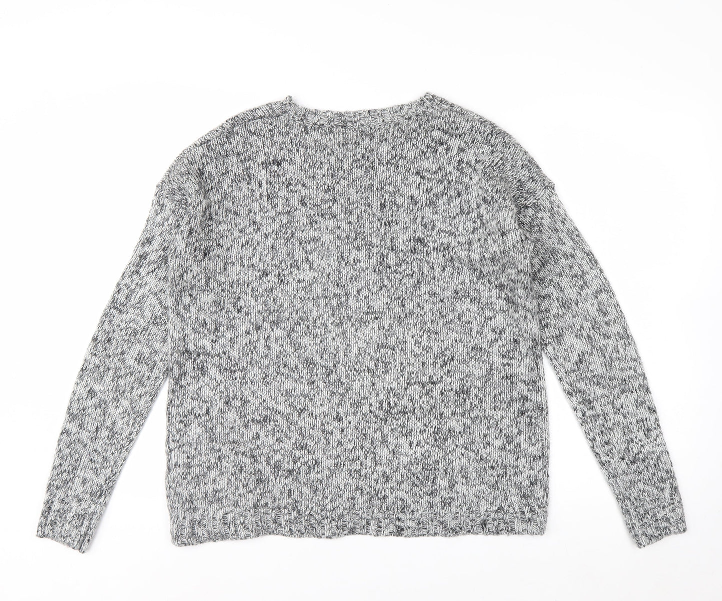 Apricot Women’s Grey Bunny Knit Jumper UK 12 Long Sleeve Pullover