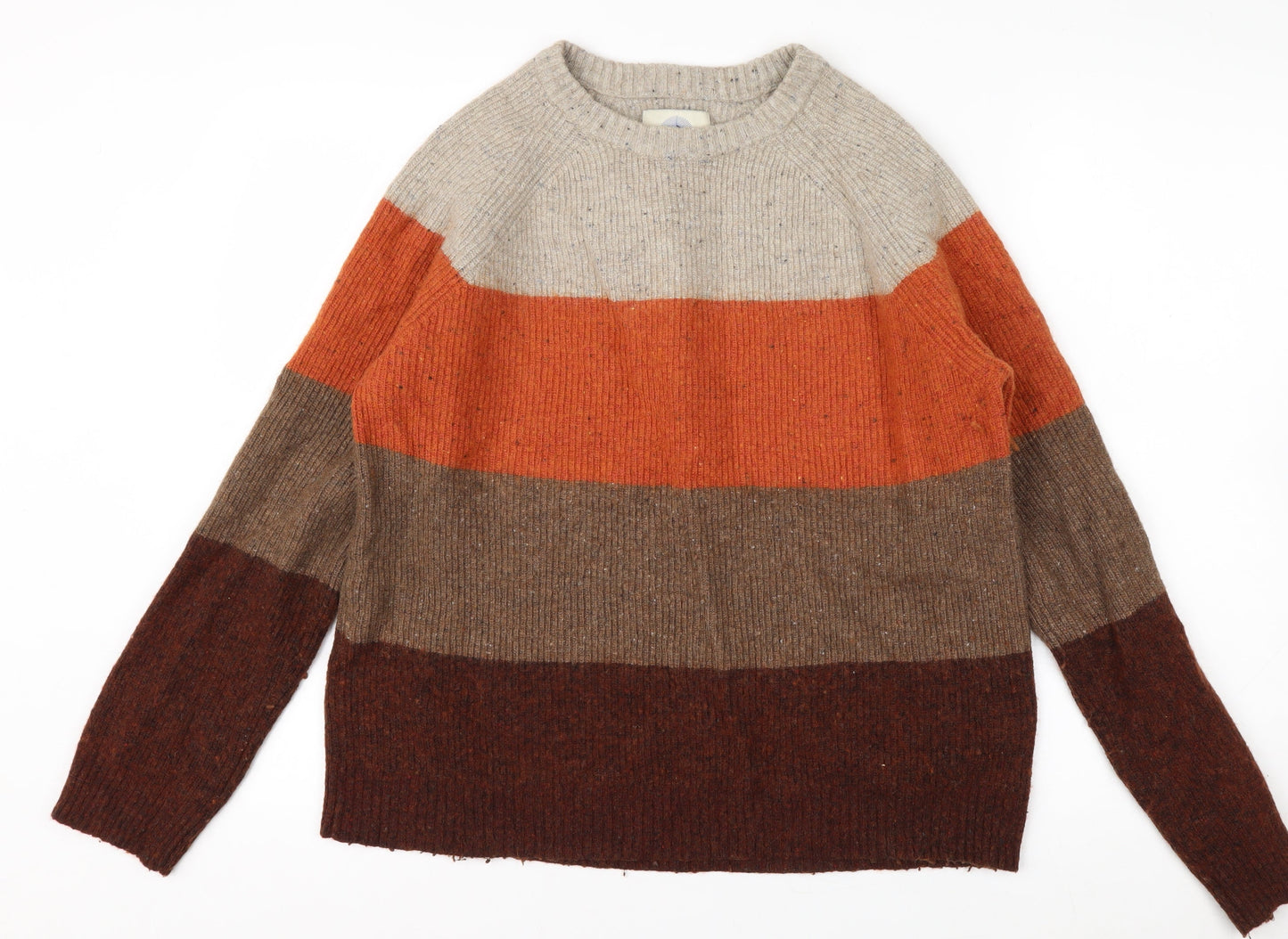 Mantaray Men's Multicoloured Stripe Wool Blend Jumper Size L