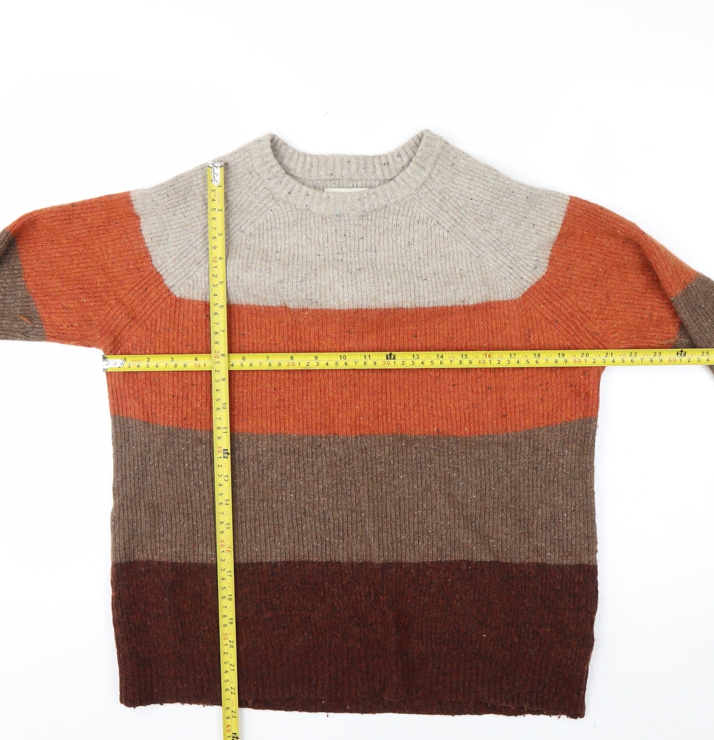 Mantaray Men's Multicoloured Stripe Wool Blend Jumper Size L