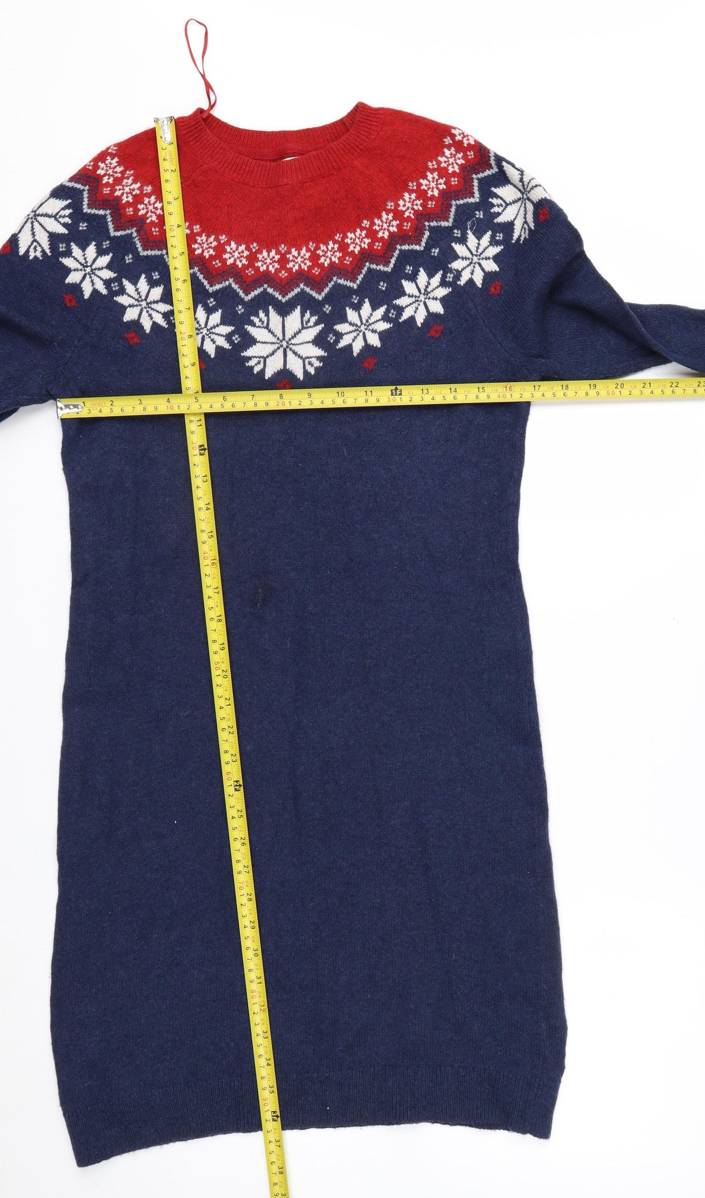 Fat Face Women Blue Fair Isle Long Sleeve Winter Pullover Jumper Size 10