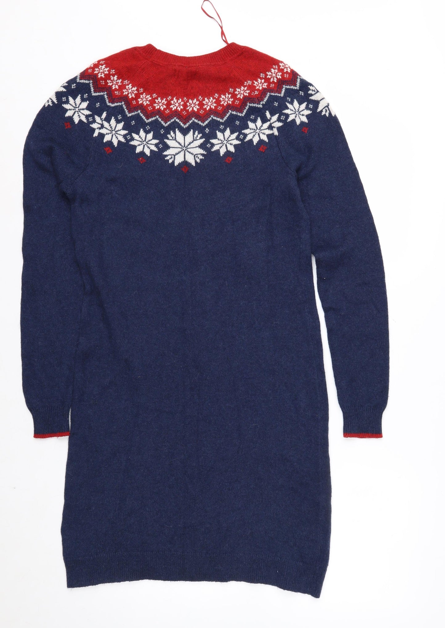 Fat Face Women Blue Fair Isle Long Sleeve Winter Pullover Jumper Size 10