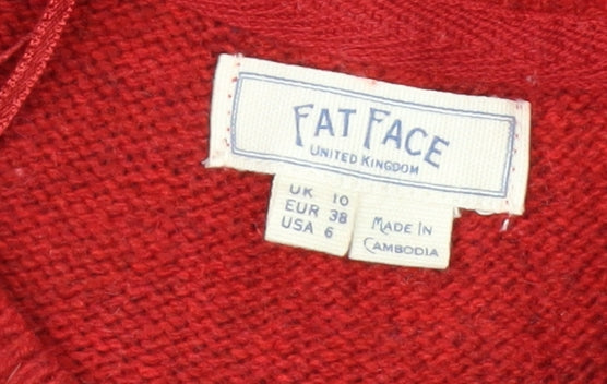 Fat Face Women Blue Fair Isle Long Sleeve Winter Pullover Jumper Size 10