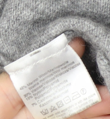 Benedetta B Womens Grey 'OK!' Crew Neck Wool Cashmere Jumper XL