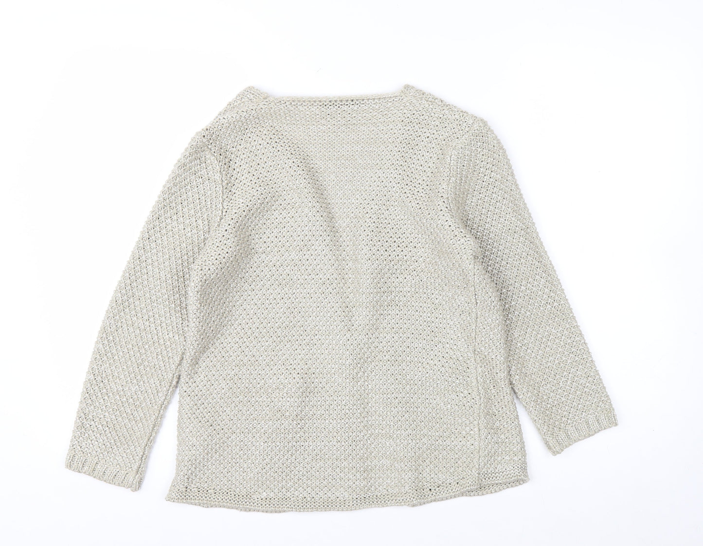 Marks and Spencer Per Una Women Beige Size 10 Chunky Knit Cardigan