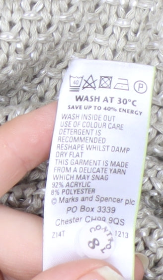 Marks and Spencer Per Una Women Beige Size 10 Chunky Knit Cardigan