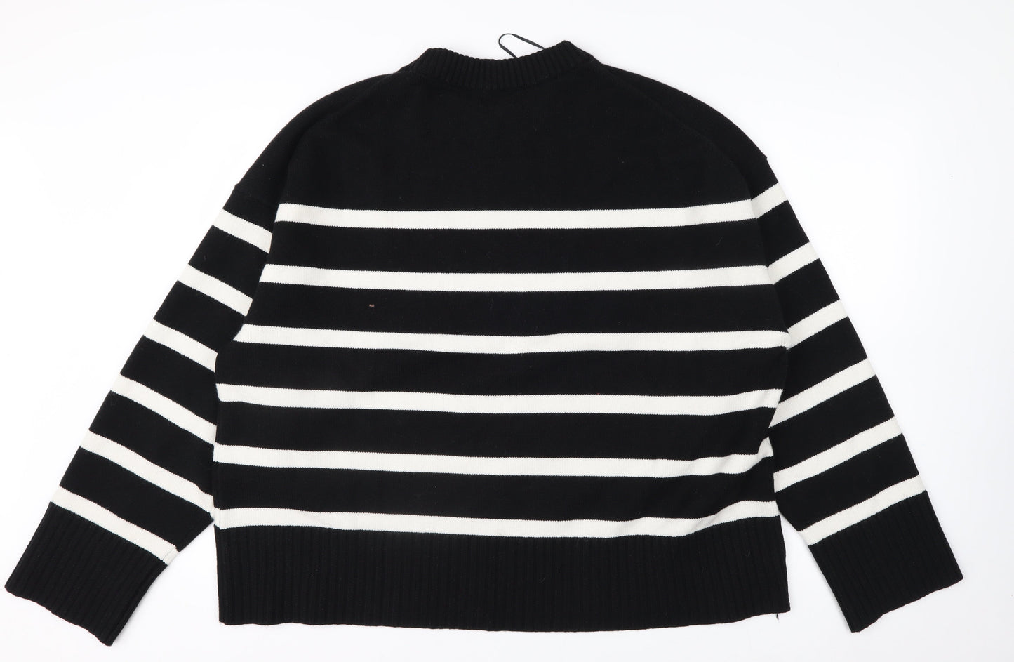 H&M Women's Black White Striped Crew Neck 3XL Pullover Jumper