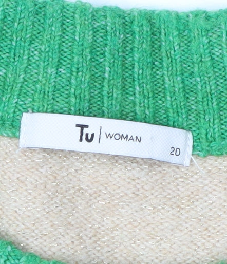 Tu Men’s Multicoloured Christmas Sequin Pullover Jumper XL