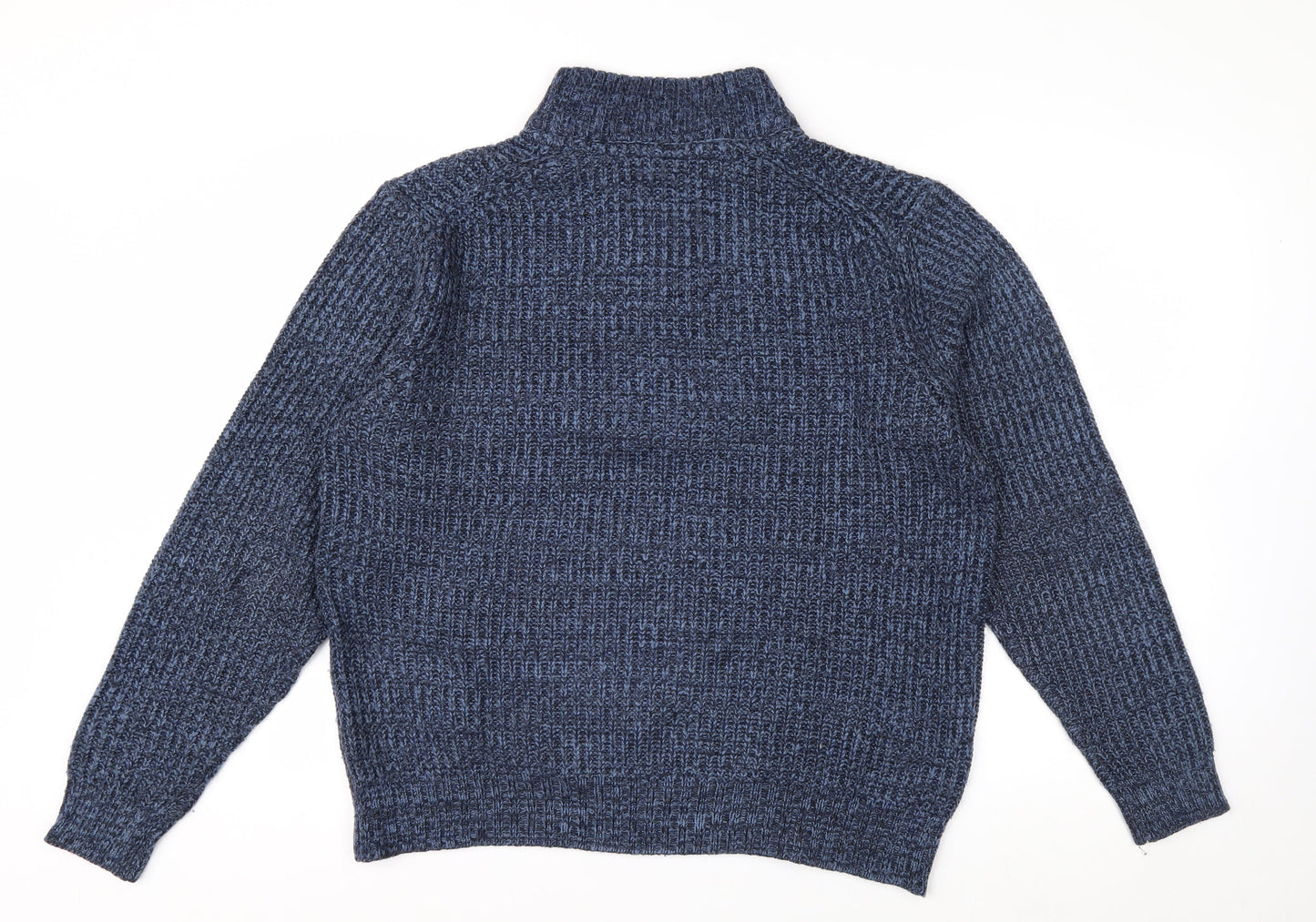 Mountain Warehouse Men’s Blue Half Zip Chunky Knit Jumper L