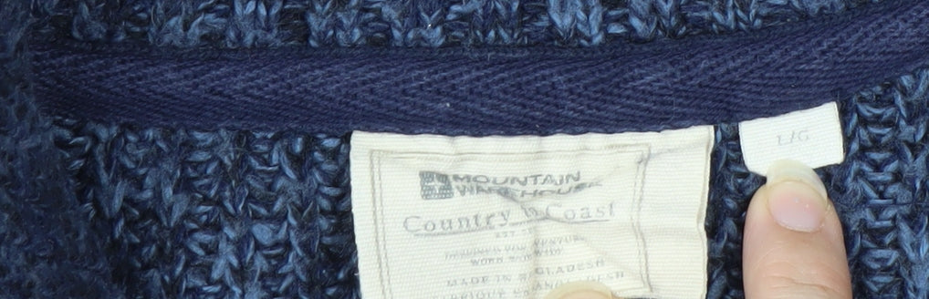 Mountain Warehouse Men’s Blue Half Zip Chunky Knit Jumper L
