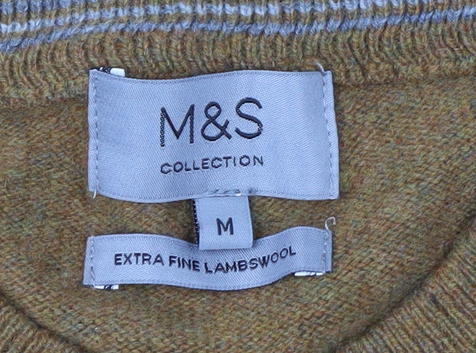 Marks and Spencer Men’s Brown Wool Pullover Jumper M Crew Neck