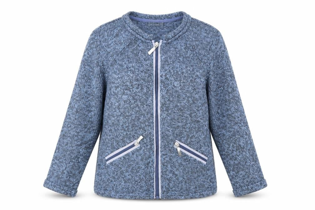 Marks & Spencer Per Una Blue Zip Knit Cardigan Women M Full Zip