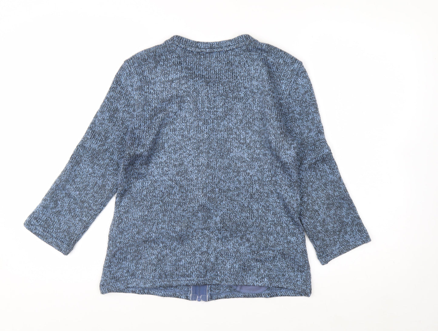 Marks and Spencer Per Una Blue Zip Knit Cardigan Women M Full Zip