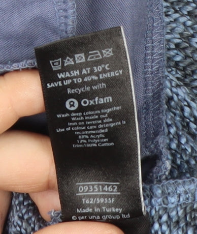 Marks and Spencer Per Una Blue Zip Knit Cardigan Women M Full Zip