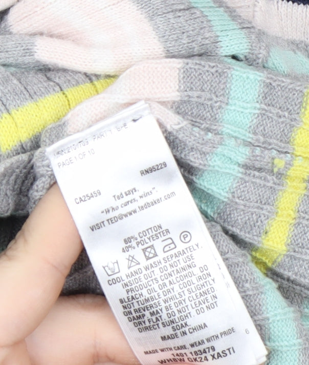 Ted Baker Women's Multicoloured Striped Crew Neck Jumper Size 14