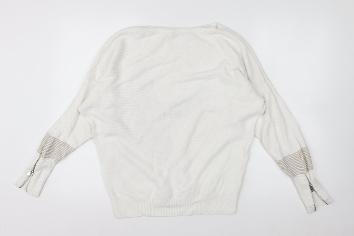 Mint Velvet Women Ivory Star Knit Relaxed Pullover Jumper Size S