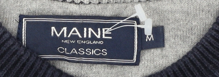 Maine New England Men's Multicoloured Striped Cotton Crew Neck Jumper M