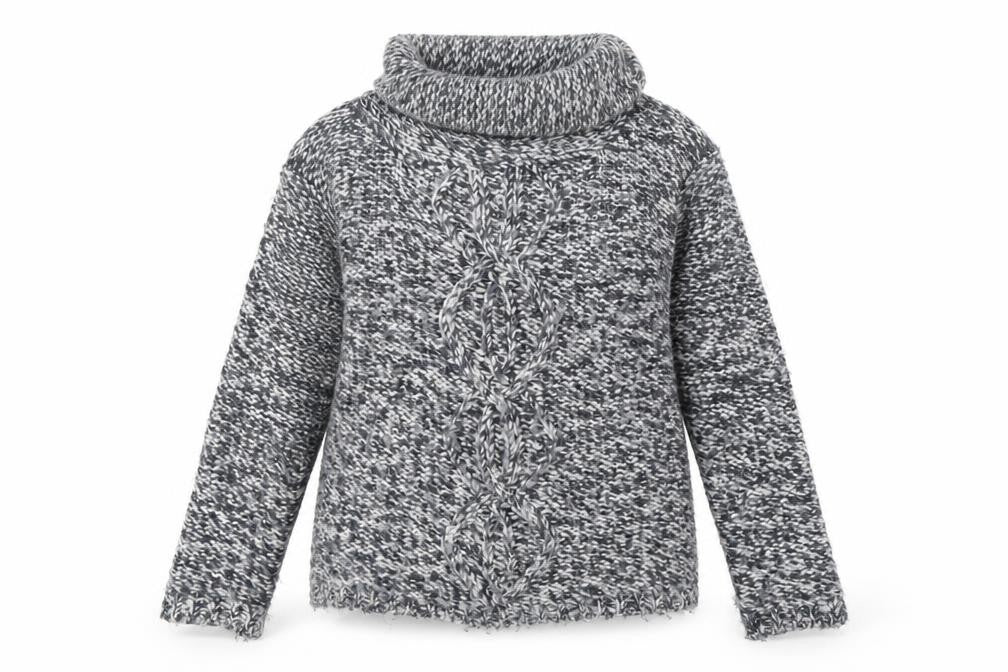 White Stuff Womens Grey Chunky Cowl Neck Wool Blend Pullover Jumper S