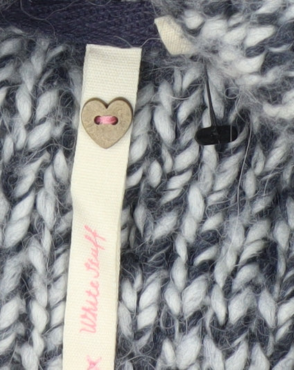 White Stuff Womens Grey Chunky Cowl Neck Wool Blend Pullover Jumper S