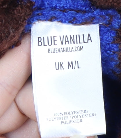 Blue Vanilla Women Brown Multicoloured Striped Knit Jumper M/L