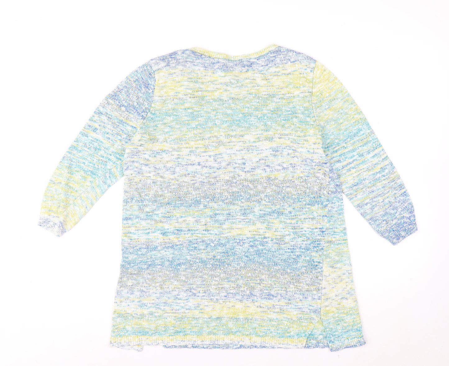 Lands' End Women's Multicoloured M Knit Cotton Acrylic Pullover Jumper