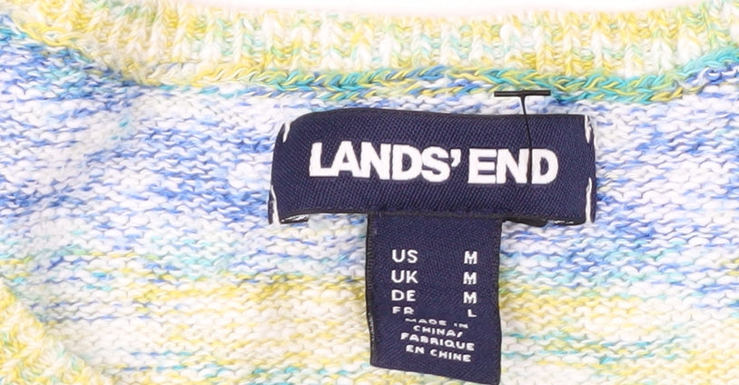 Lands' End Women's Multicoloured M Knit Cotton Acrylic Pullover Jumper