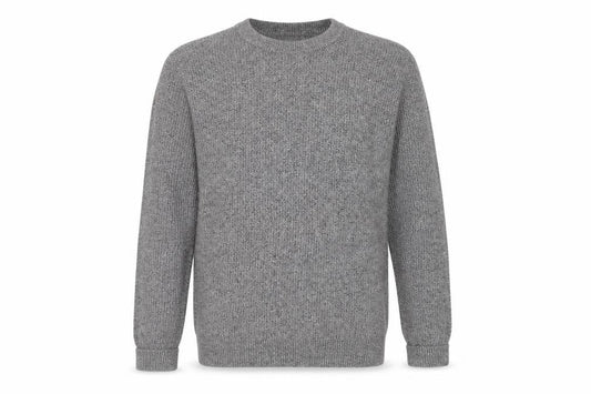 H&M Men's Grey Chunky Knit Crew Neck Pullover Jumper Size M
