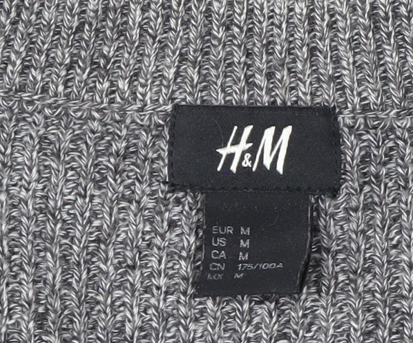 H&M Men's Grey Chunky Knit Crew Neck Pullover Jumper Size M