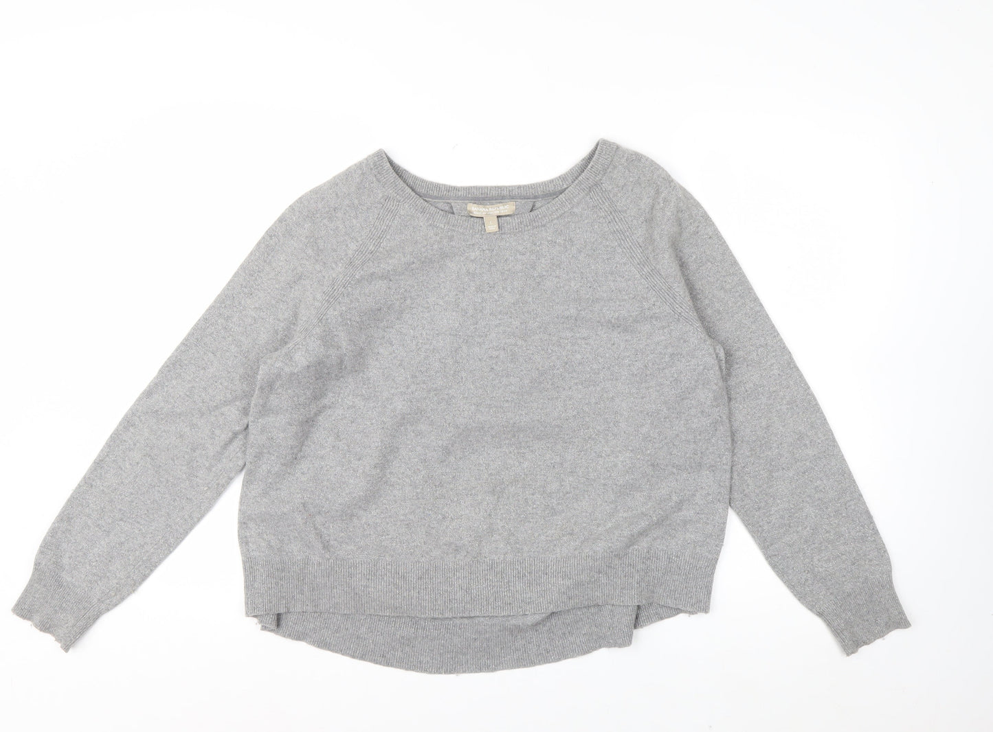 Banana Republic Womens Grey Wool Blend Crew Neck Pullover Jumper L